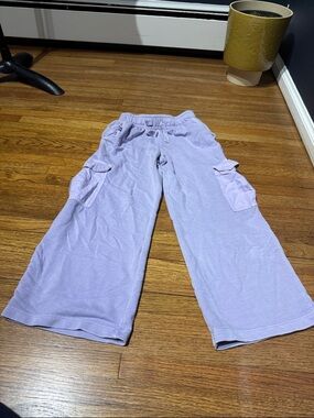 Cat & Jack Lavender Cargo Wide-Leg Sweatpants